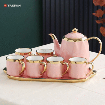 Ceremic Tea cup Set with Tray
