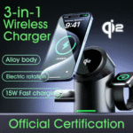 Qi2 Aluminum Wireless Phone Charger High Quality Automatic Touch Rotation 3 in 1 Magnetic Folding Wireless Charger