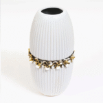 European Luxury Electroplated Gold and Silver Diamond-encrusted Ceramic Vase Ornaments Hotel Wedding Florist Ornaments Gifts