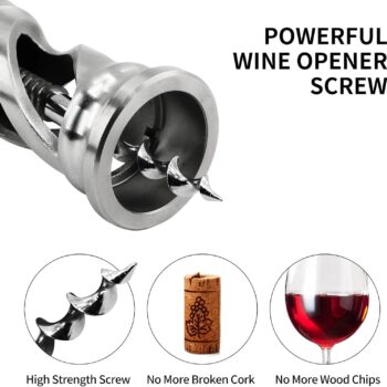 Manual stainless steel corkscrew or wine bottle opener. 